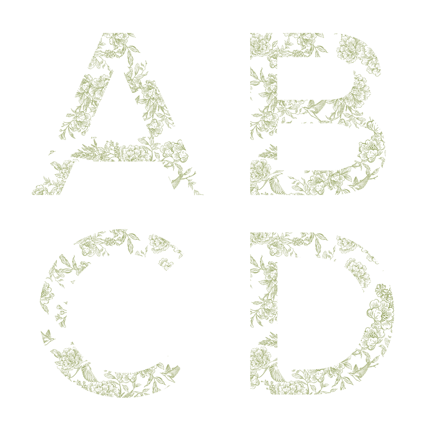 French Toile - Olive