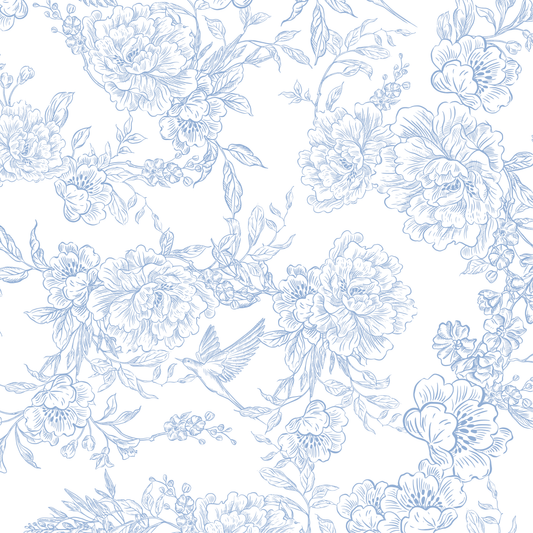 French Toile - Bluebell