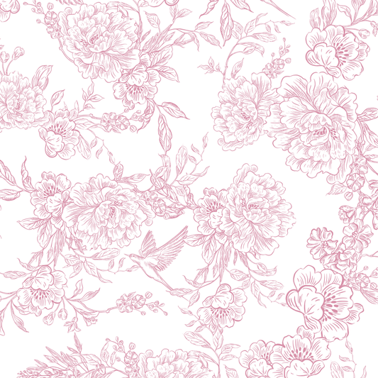 French Toile - Rosewood